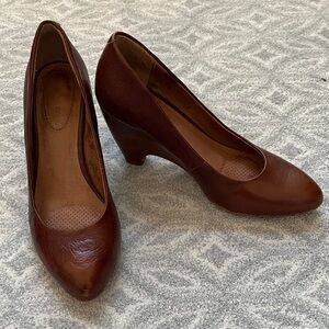 Corso Como Brown Leather Wedge Heels